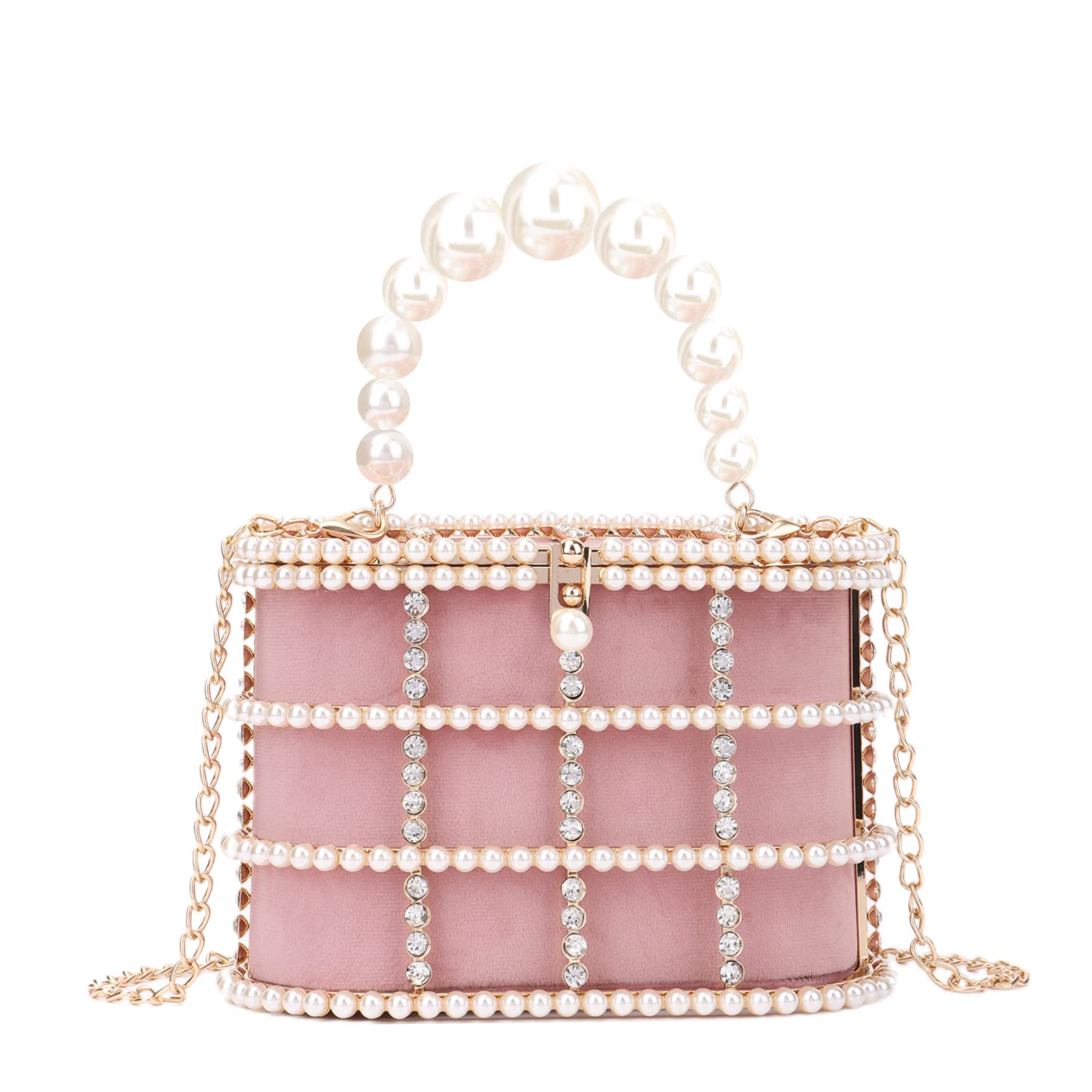 Photo 1 of Lanpet Women Evening Handbag Clutch Purses Metal Crystal Bucket Bag for Wedding Prom Birthday Party