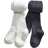 CHUNG Toddler Little Girls Cotton Tights Footed Thick Winter Cable Knit Legging Pantyhose Stocking