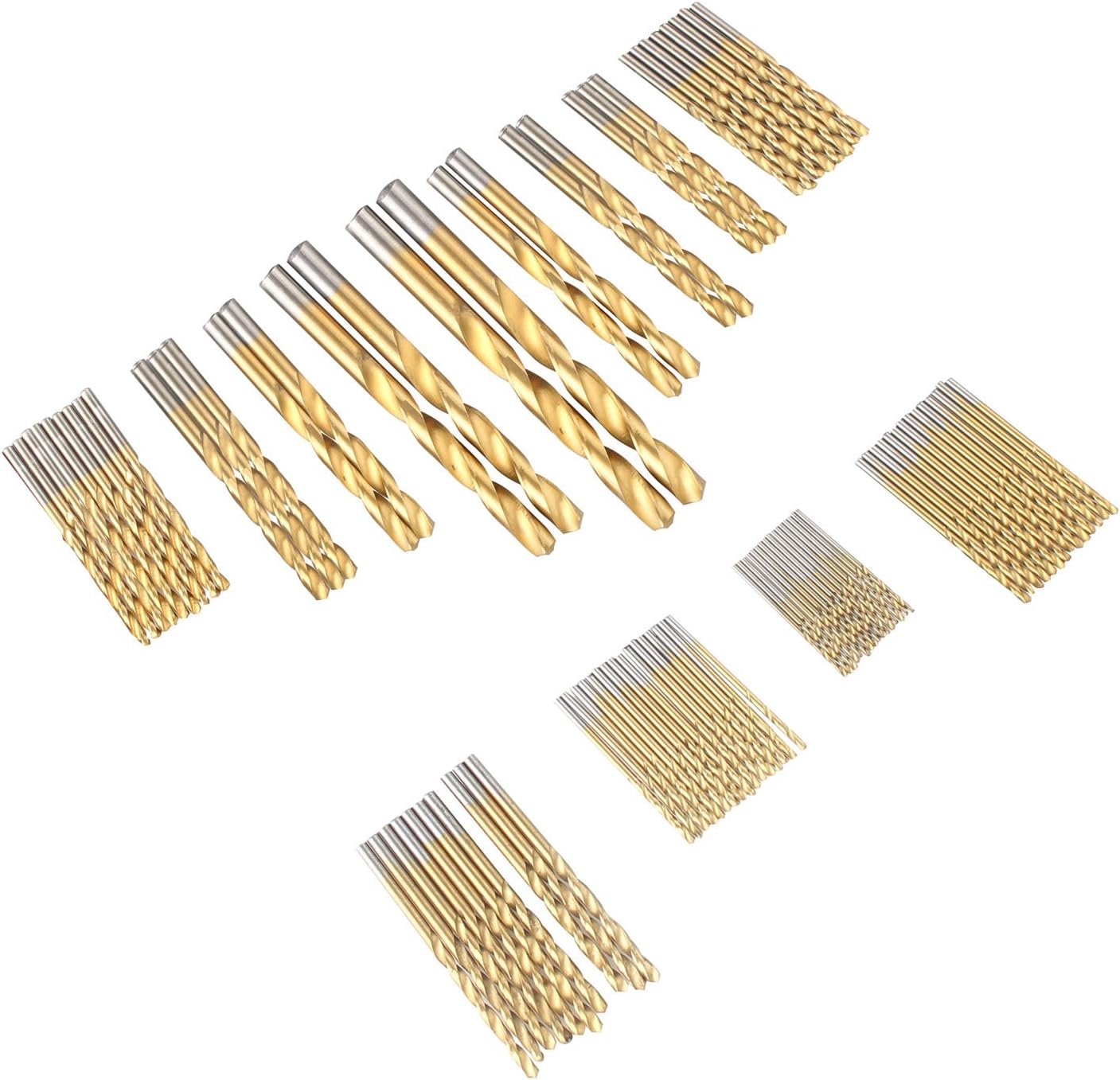 HALJIA 99Pcs Woodworking Twist Drill Bit Set 1.5-10mm Small HSS High Steel Titanium Coated Round Shank Tool for Wood Plastic Aluminum Copper Steel - Image 3