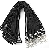 Bird Fiy Lanyards Safety Black Lanyards Neck Flat Premium Breakaway Badge Lanyard with J-Hook for ID Nametag Badge Holder (Black, 25 PCS)