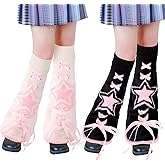 Junely 2 Pairs Leg Warmers for Women Kawaii Leg Warmer Cute Legwarmers Japanese Socks Halloween Goth Emo Gyaru Accessories