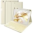 Hamile for iPad 9th Generation Case with Keyboard 10.2 Inch - Backlit Wireless Detachable Folio Keyboard Cover with Pencil Holder for iPad 8th Gen/7th Gen/iPad Pro 10.5"/iPad Air 3rd Gen (Starlight)