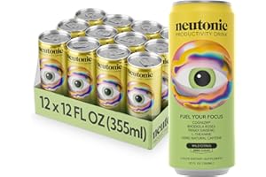Neutonic | Productivity Energy Drink | Boost Focus and Energy - Sugar Free - Science Backed Formula | 355 ML (12 cans) - Wild Citrus