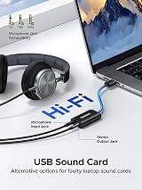 UGREEN USB Sound Card 2.0 to 3.5mm Headphone Mic Adapter DAC HS-100B view 2