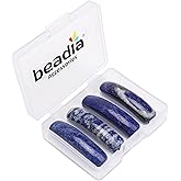 BEADIA Natural Curved Lapis Lazuli Stone Beads 36x10mm 4pcs for DIY Bracelet Jewelry Making