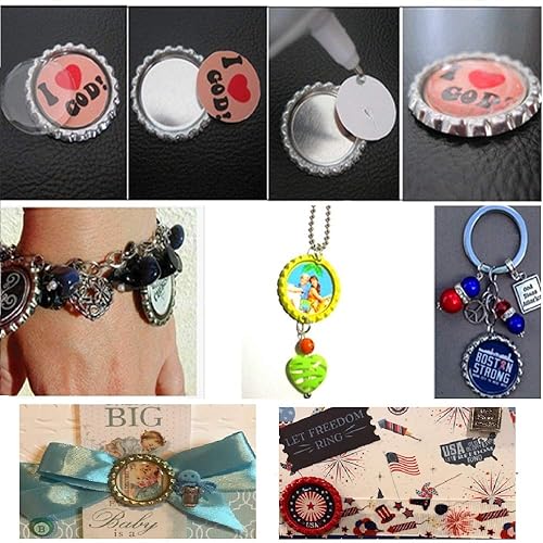 IGOGO 100 PCS Flattened Chrome Bottle Caps – Chrome Black, Inch - Main Image