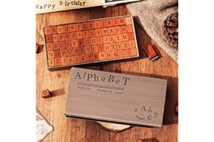 Lot de 70 mini tampons en caoutchouc en forme de lettres de l'alphabet pour poterie vintage en bois avec chiffres et lettres 