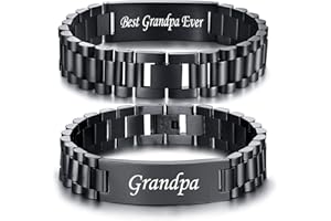 VNOX Masculine Watch Band Stainless Steel Link Bracelet Personalized Jewelry Gift for Men DAD Father Husband Boyfriend