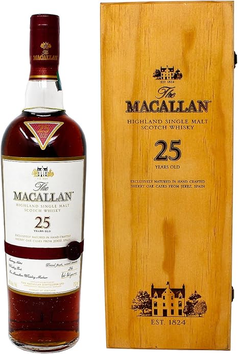 Amazon Co Jp ザ マッカラン 25年 シェリーオークカスク 750ml 並行輸入品 食品 飲料 お酒