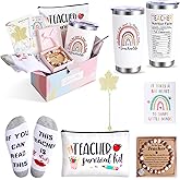 Teacher Appreciation Gifts: 20 OZ Tumbler, Pouch Bag, Socks & Thank You Basket Box for Birthday/Christmas & Back to School