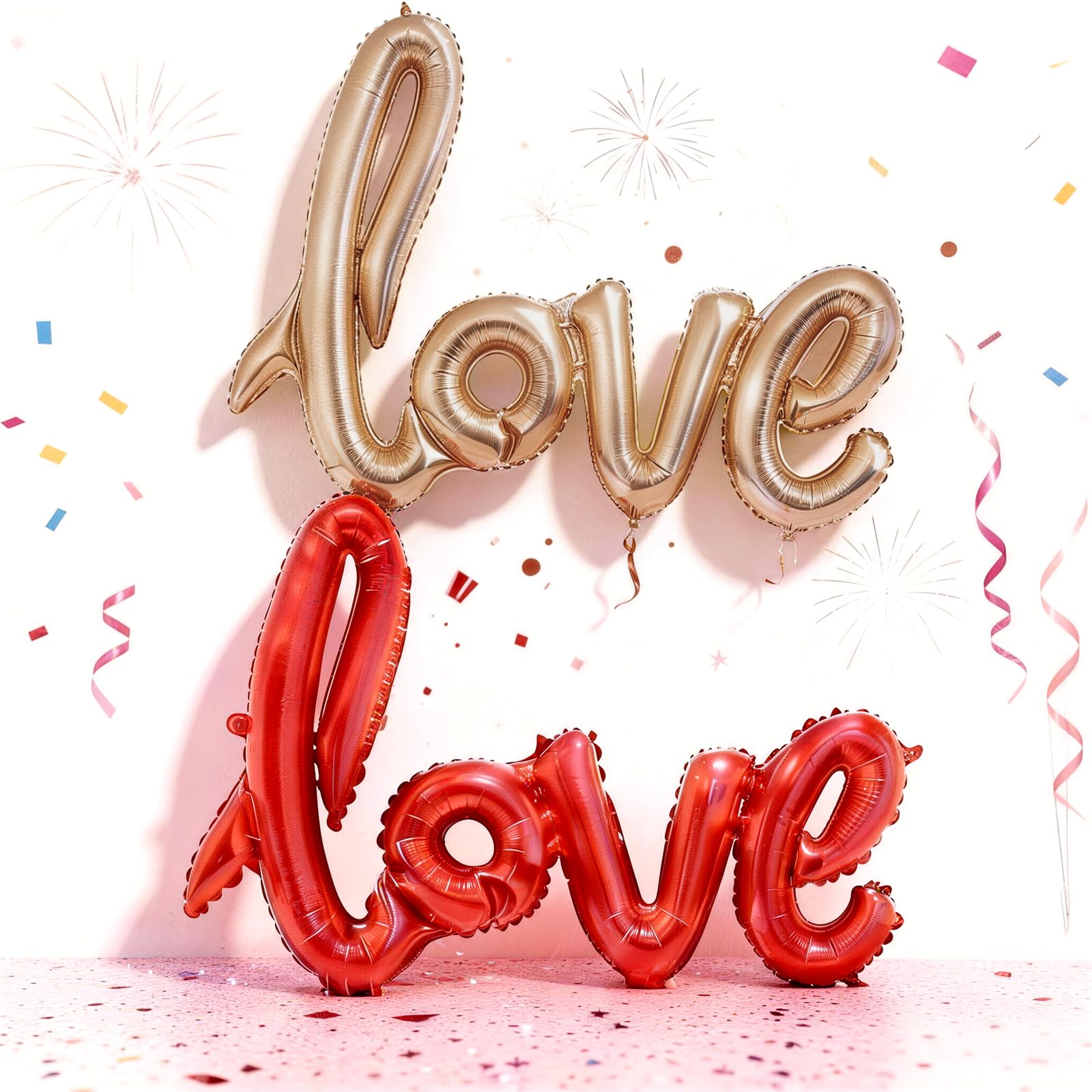 Photo 1 of Large Love Foil Balloon 42 Inch Red Gold Love Letters Balloons Banner Giant Valentines Day Balloons Decorations for Valentine Day Romantic Bridal Shower Wedding Anniversary Engagement Party Decoration