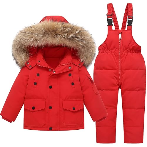 Kids 2-Piece Snowsuit Toddler Baby Boys Girls Winter Wear Down