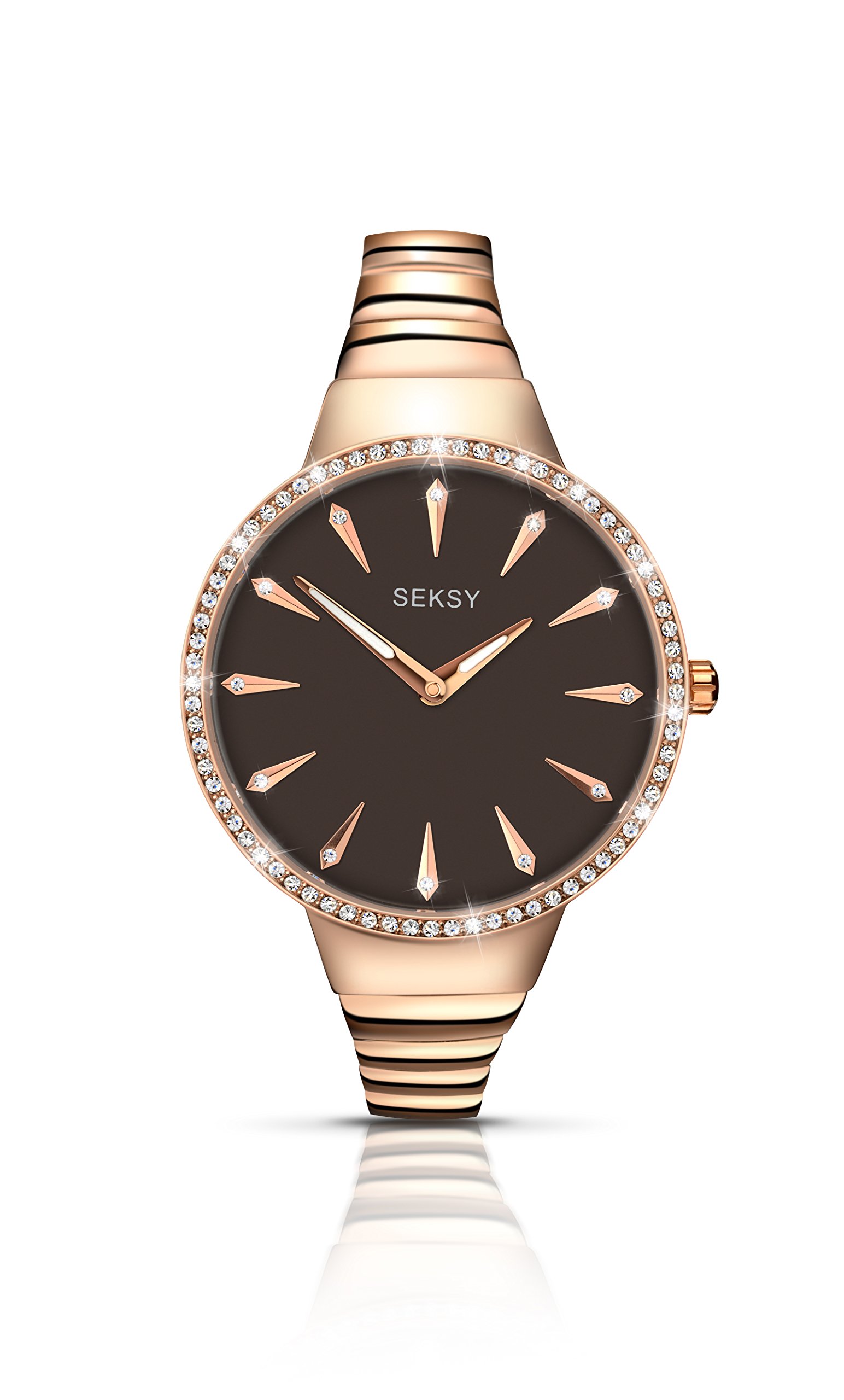 Sekonda Women's Quartz Watch with Brown Dial Analogue Display and Rose Gold Bracelet 2219.37