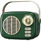 aipidmaga Retro Bluetooth Speaker,Vintage Decor,Small Wireless Bluetooth Speaker,Gifts for Teenage Girls Women,Cute Portable Old Fashion Style for Kitchen Desk Bedroom Office Party (Green)