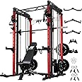 RitFit M1 & M1 Pro Smith Machine with Cable Crossover System, Multi-Function Squat Rack Power Cage for Home Gym, Power Rack and Packages