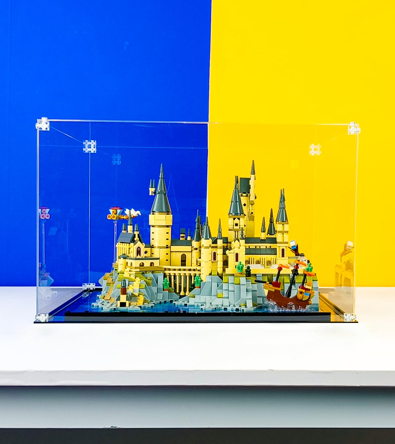 Acrylic Display Case Compatible with Lego Harry Potter Hogwarts Castle and Grounds 76419 Building Set, Gift Idea for Adults, Buildable Display Model Case