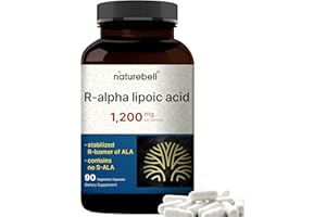 NatureBell R-Alpha Lipoic Acid, 1,200mg, 90 Veggie Capsules | Pure Stabilized R-ALA Only | High Absorption & Antioxidant Support | No S-ALA | Non-GMO, Gluten-Free