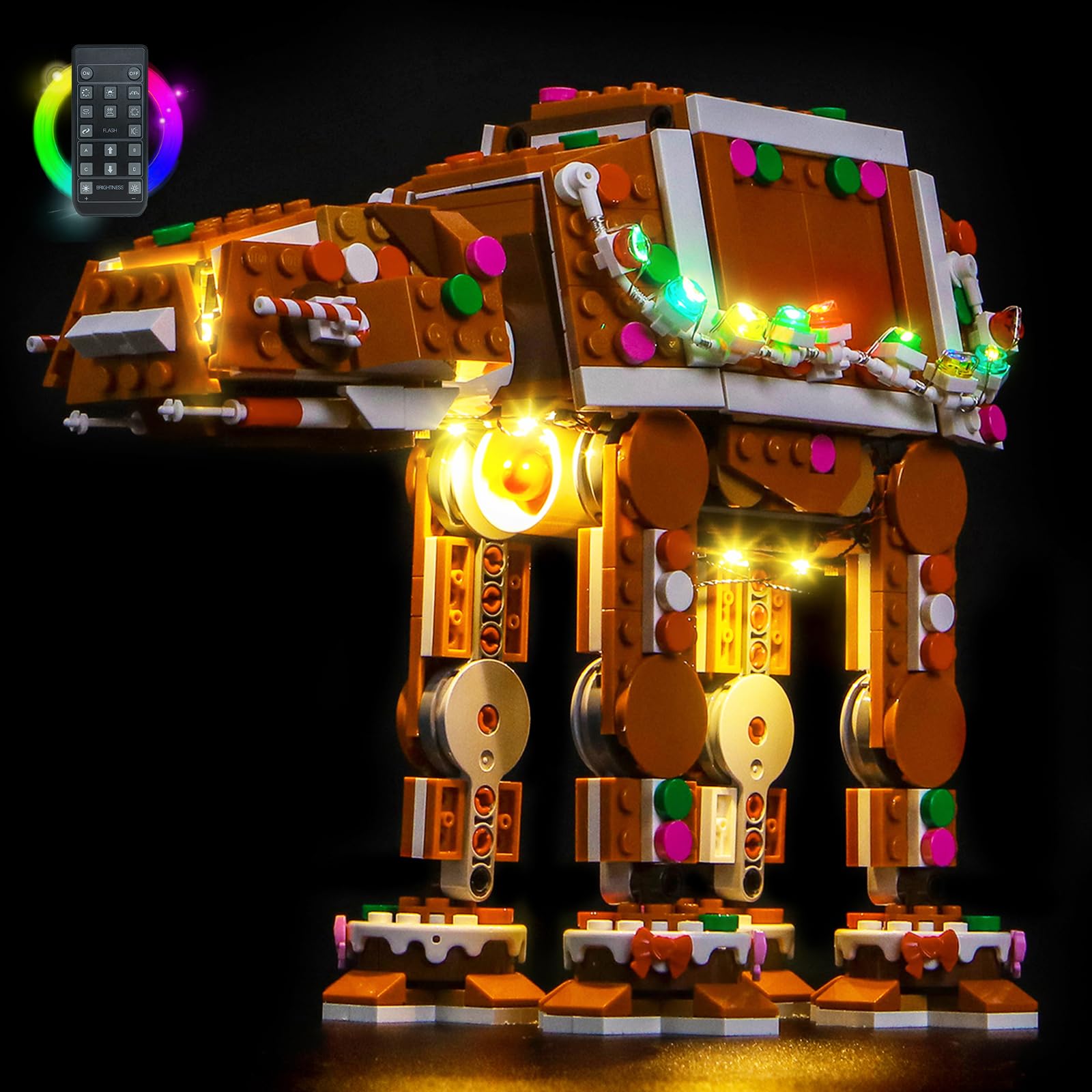 LocoLee RC Led Light Set Compatible with Lego 40806 Gingerbread AT-AT Walker Led Decoration Lighting Kit Compatible with Lego 40806 Building Blocks Model,Only Lights Set,No Model