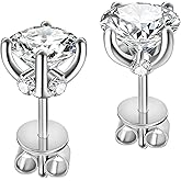 ABSOLUTE Moissanite Earrings for Womens 2 Carat Moissanite Stud Earrings for Men Hyposensitivity S925 Sterling Silver Earrings for Women D Color VVS1 Clarity