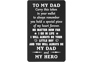 TANWIH To My Dad Gifts Engraved Wallet Card from Son - Birthday Gifts for Dad, Fathers Day from Son - I Love You Dad Christmas Gifts