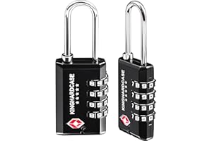 Kinghardcase 2 Pack TSA Approved Gun Locks, 4 Digit Combination Locks for Gun Case, Ammo Box, Rifle Bag, Luggage, Durable Resettable Locks with Locking Hook, Zinc Alloy, Travel Security