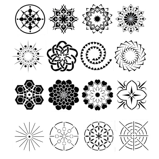 16 pcsset mandala dotting stencils template mandala dot painting