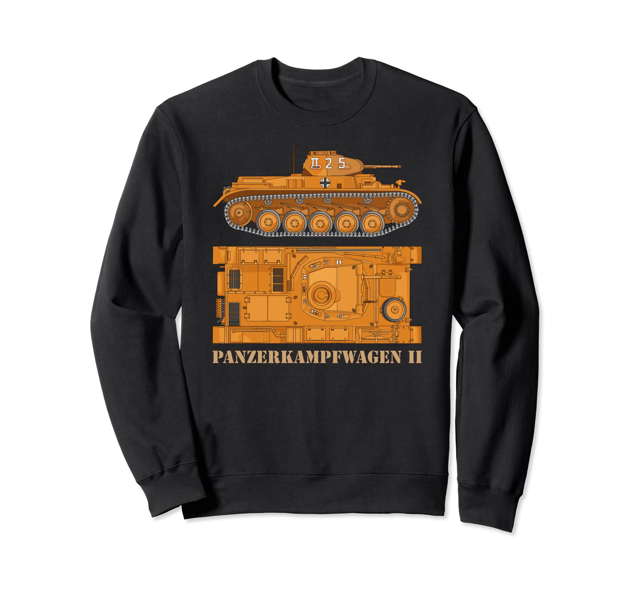 Panzer II 2 German WW2 Panzerkampfwagen II Tank Diagram Sweatshirt