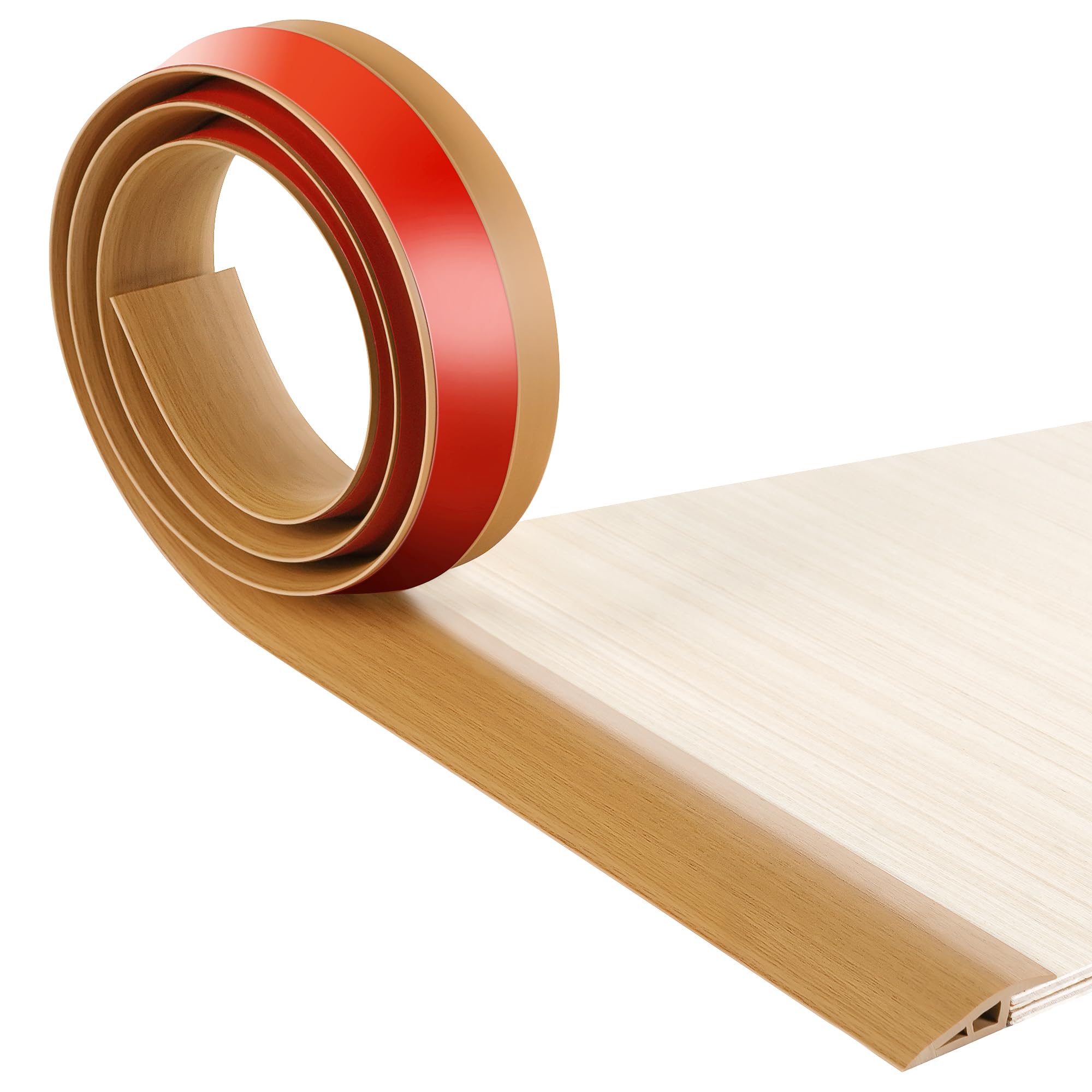Photo 1 of BNELL Floor Transition Strip Self Adhesive-PVC Carpet & Floor Edging Trim Strip,Threshold Transitions Suitable for Threshold Height Less Than 10mm (9.84FT_Yellow Oak Grain)