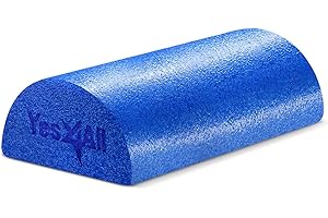 Yes4All Medium Firm Half Foam Rollers for Post-Workout Relaxation, 12/18/24/36 inch PE Foam Roll for Back Massage & Yoga Exercise
