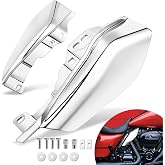 Benlari Chrome Mid Frame Air Deflectors Heat Shields Deflector 2009-2024 Compatible for Harley Davidson Touring Street Glide Road Glide Electra Glide Road King Ultra Limited Tri Glide CVO