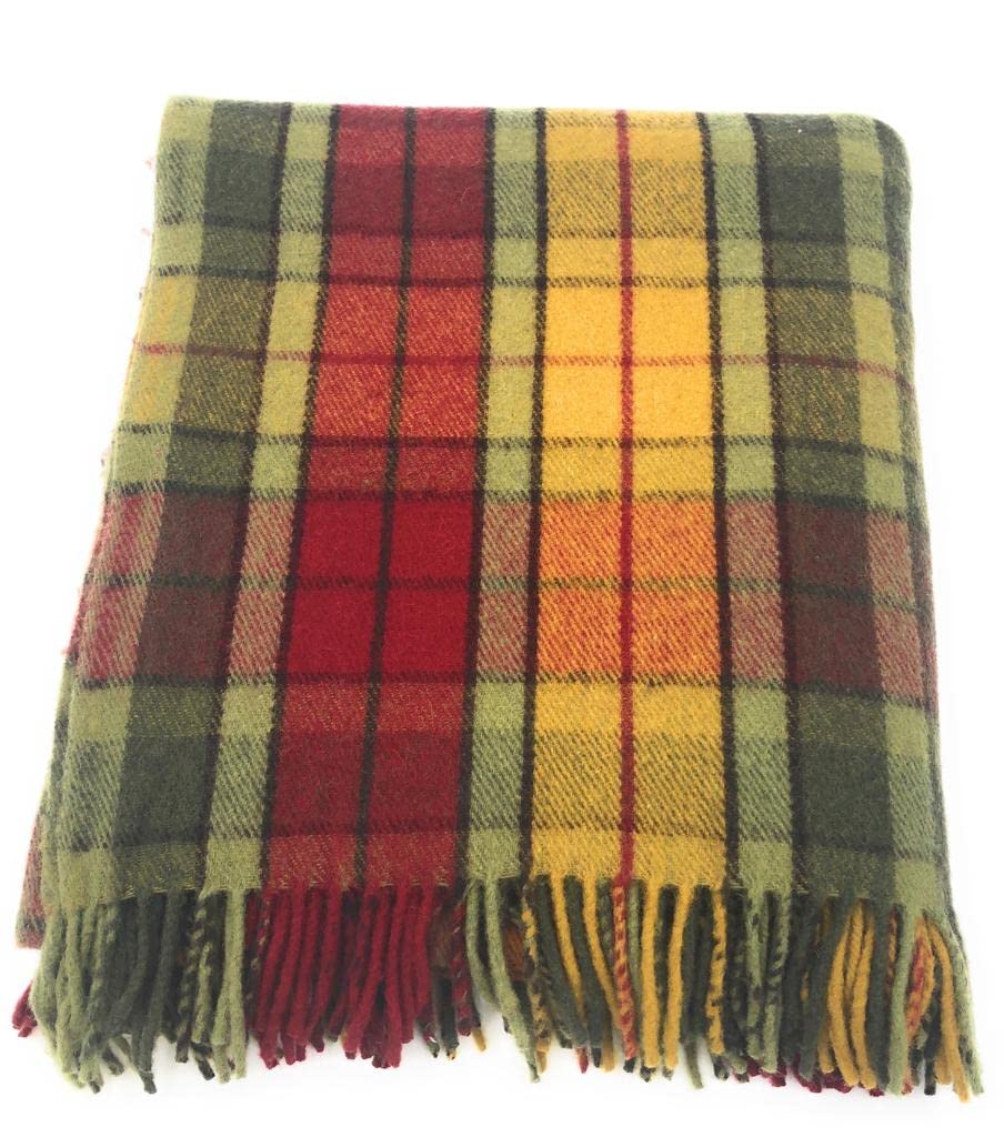 Scottish clans - Modern Scottish tartan rugs /blanket - 100% Wool Tartan Rug/Blanket - Outdoor Blanket (Buchanan Autumn)