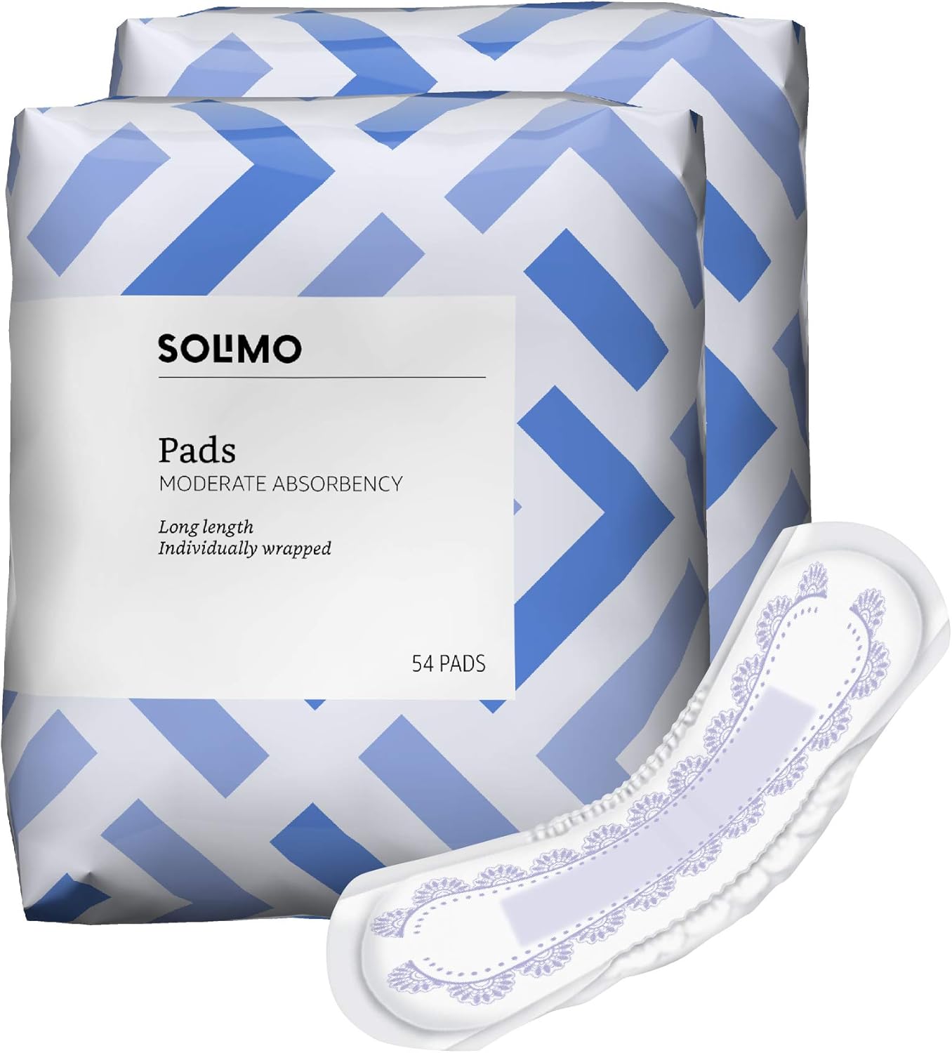  Brand - Solimo Incontinence/Bladder Control Pads for Women, Moderate Absorbency, Long Length, 108 Count, 4 Pack: Health & Personal Care