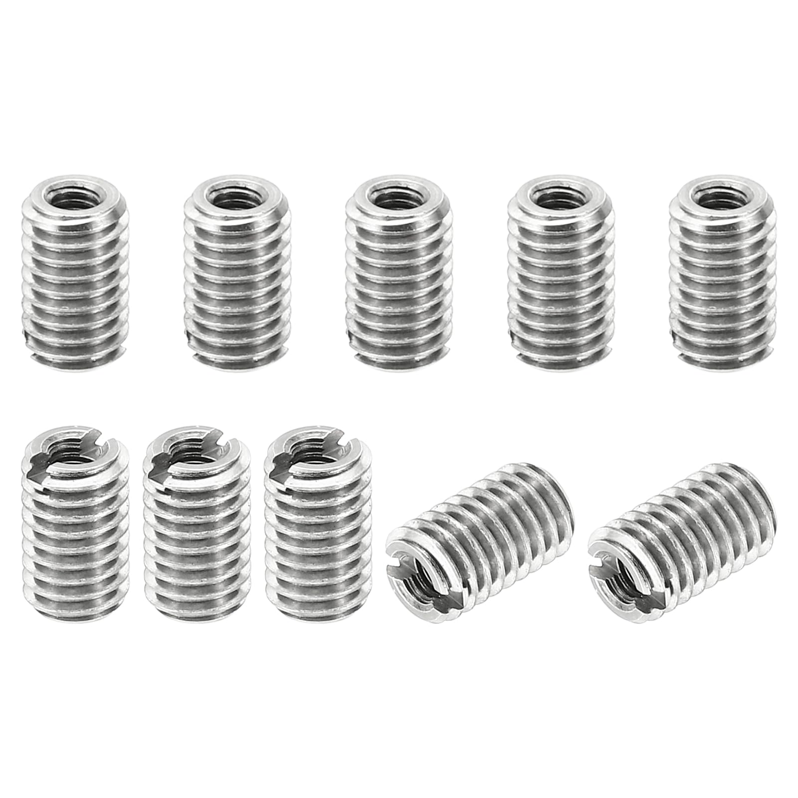 PATIKIL Thread Adapters Sleeve Reducing Nut, 10 Pcs M5x0.8 Male to M2.5x0.45 Female Repairing Insert Nut Screw Reducer Stainless Steel Fastener 8mm