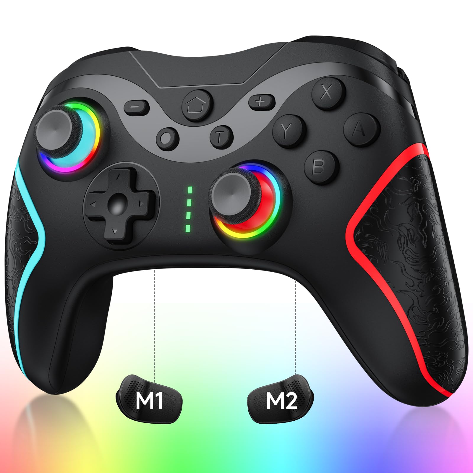 Mua Switch コントローラー TURBO連射機能 マクロ機能 背面ボタン付き 9色RGBライト Bluetooth 無線接続 スイッチ ...