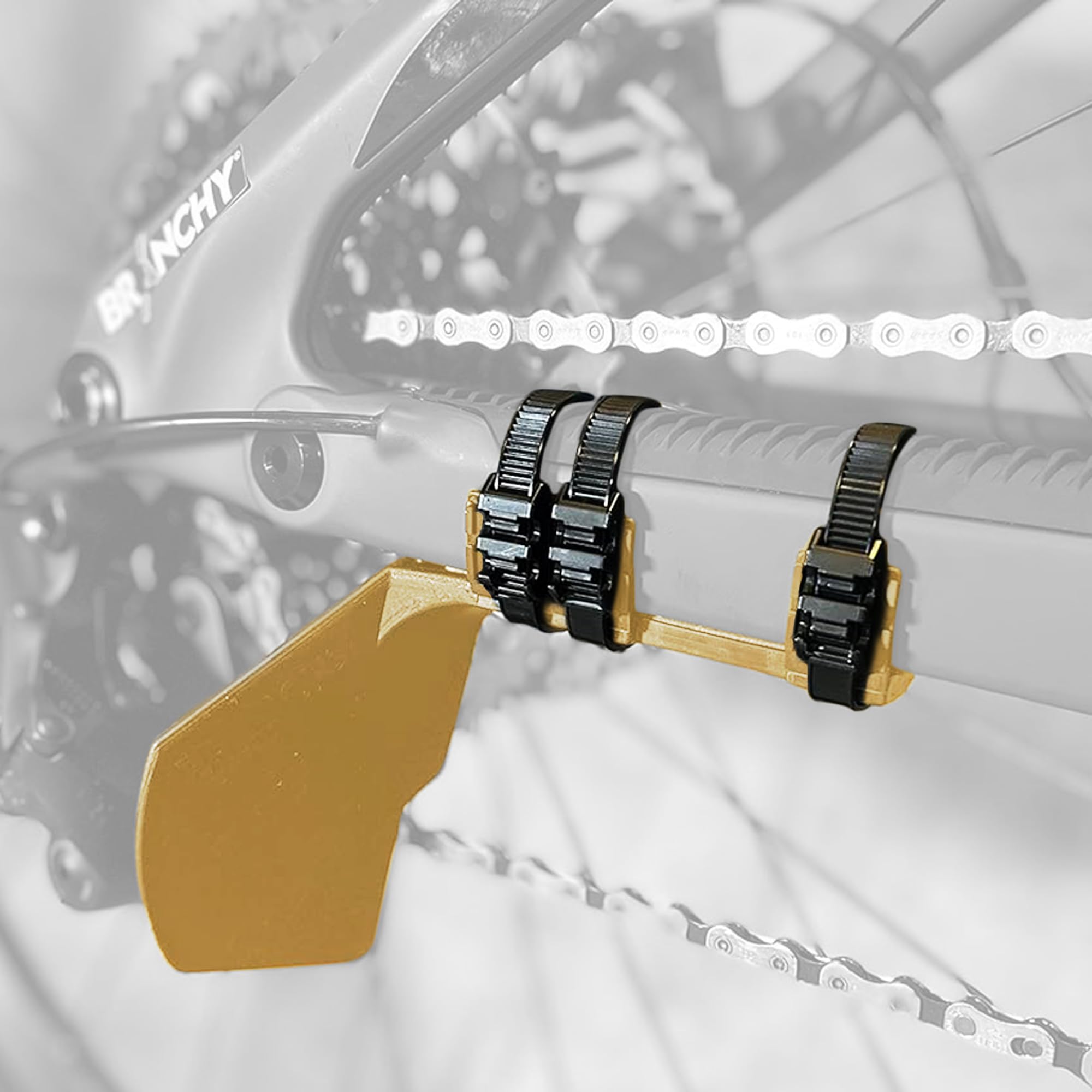 Branchy Protection – Bicycle Rear Derailleur Protector – Prevents Bumps and Breaks of the Rear Derailleur – Universal and Easy to Install Accessory – for MTB, Ebike, Enduro, DH, Gravel (Kashima Gold)