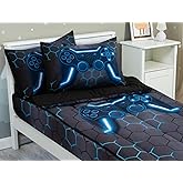 Meeting Story 3pcs Kids Comforter Set Zipper Bedding Set for Boys,Twin Kid Bedding Set Game Comforter Set for Kid,All in one Zipper Bedding(Grey,Twin)