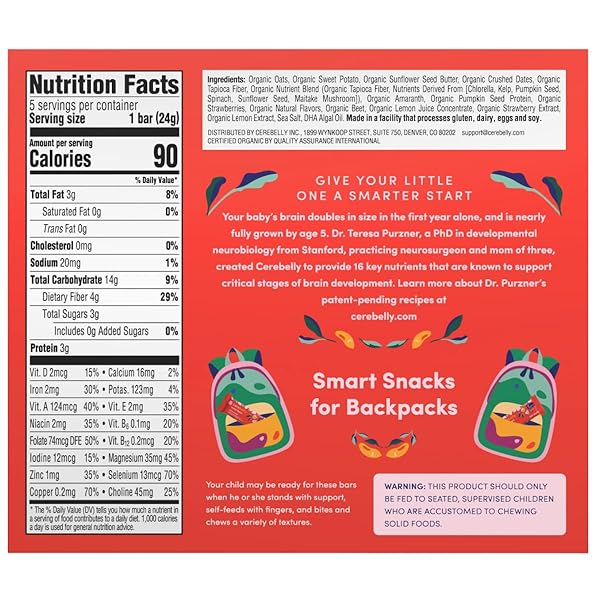 CEREBELLY ORGANIC BABY FOOD POUCHES – ORGANIC VEGGIE PUREES FOR TODDLERS | NO ADDED SUGAR, FIBER, NON-GMO | BLENDED TODDLER FOOD | 4OZ BPA-FREE BABY FOOD | CARROT CHICKPEA