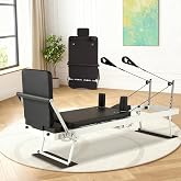 Garvee Pilates Reformer, Foldable Pilates Machine for Home and Gym Workout with Jump Board, Springs and Cords, Heavy Duty Pilates Equipment with Adjustable Resistance