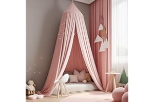 Sublaga Pink Canopy, Princess Bedroom Decor, Canopy for Girls Room, Room Decorations for Girls, Girls Canopy for Bed, Soft Smooth Playing Tent Canopy Girls Room Decoration Princess Castle