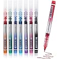 NOTEFUL Liquid Ink Rollerball Pens, Multi colored 0.7mm Medium Point Tip, Rolling pen for Drawing, Coloring, Journaling, Smooth Writing, School & Office Supplies (8 Pcs)
