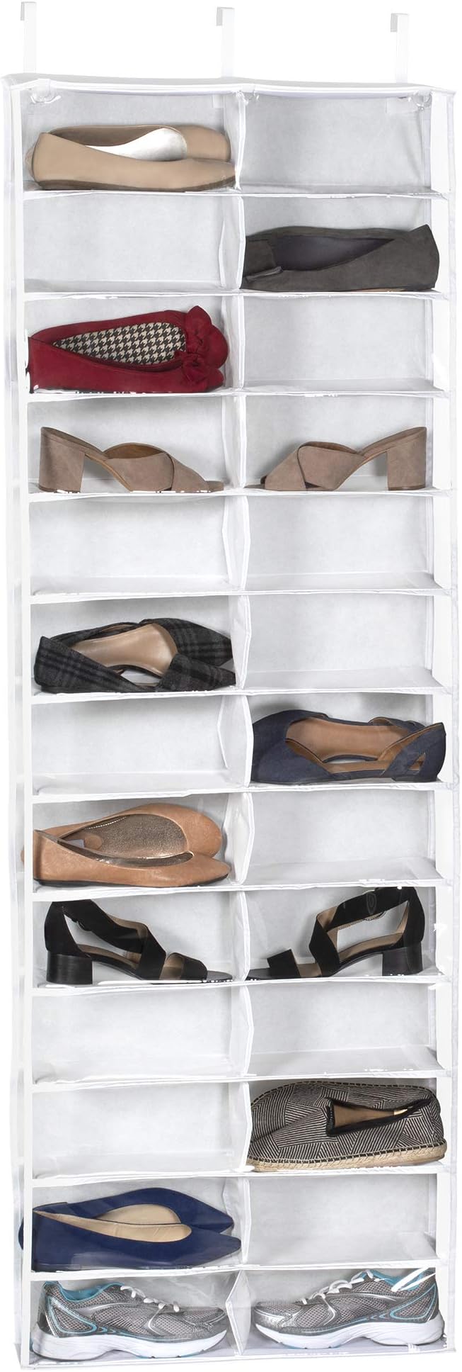 over the door shoe rack on Amazon Com Richards Homewares Over The Door Shoe Organizer 26 Pocket Clear Vinyl Home Kitchen