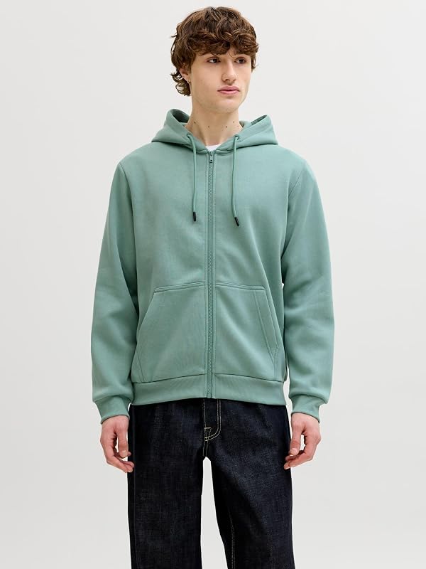 Sweatshirt simples com fecho turquesa L