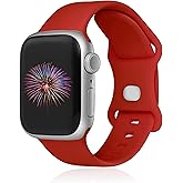 GINNARY Sport Bands Compatible with Apple Watch Band 38mm/40mm/41mm/42mm/44mm/45mm/49mm Women Men,Soft Silicone Strap Compatible with iWatch Ultra2/Ultra Series10/9/8/7/6/5/4/3/2/1/SE Red