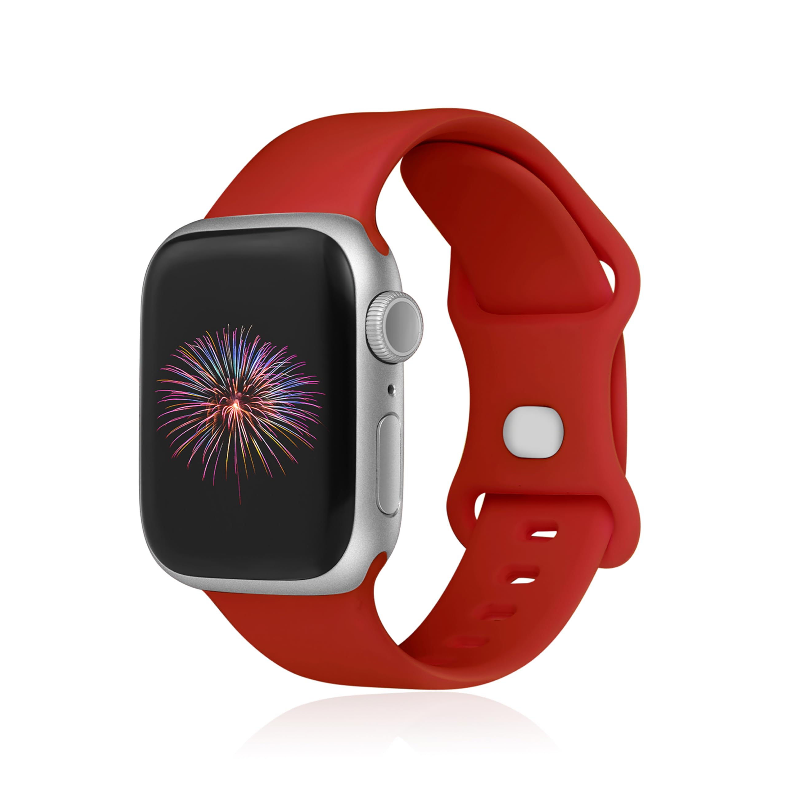 GINNARY Sport Bands Compatible with Apple Watch Band 38mm/40mm/41mm/42mm/44mm/45mm/49mm Women Men,Soft Silicone Strap Compatible with iWatch Ultra2/Ultra Series10/9/8/7/6/5/4/3/2/1/SE Red