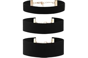 Cupimatch Wide Shinning Rhinestone Crystal Choker Adjustable Collar Necklace for Women Set of 4