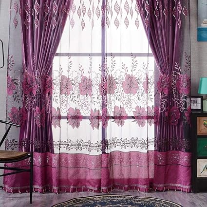Buy Norbi Sheer Voile Tulle Home Room Decor Scarfs Curtain Window