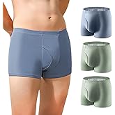 Carer Incontinence Underwear for Men Washable Urinary Incontinence Boxer Briefs 3 PCS Reusable Leak Proof Underwear for Men Protective Underwear for Bladder Leak Protection 250ML (Teal/2 Green, XL)