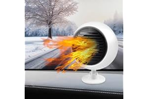 MACHSWON Car Heater,Portable Car Heater 2 in1 Fast Heating Defrost Defogger Demister Heating/Cooling Fan Auto Dryer Windshield Defroster(White)
