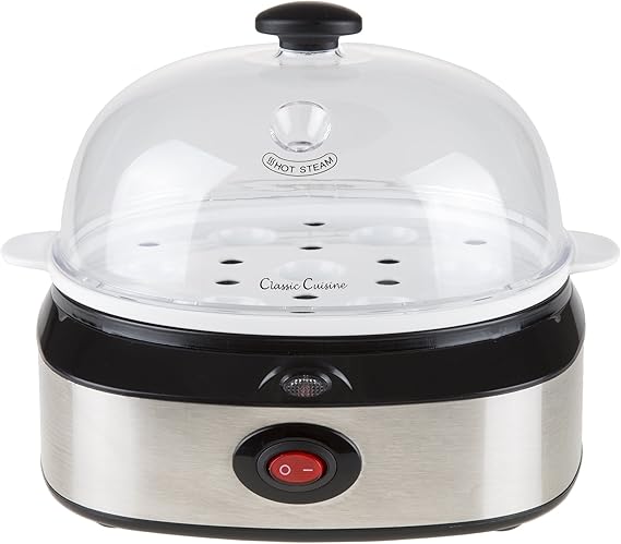 Classic Cuisine Multi-Function Electric Egg Cooker with 7 Egg Capacity
