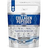 The Intelligent Health Collagen Peptides Powder, 45 Servings, Hydrolyzed Collagen, Type I & III, Grass Fed, Unflavored, Gluten Free, Keto/Paleo, 10g Servings, 15.9 Oz, Skin Support, Hair, Nail, Joints